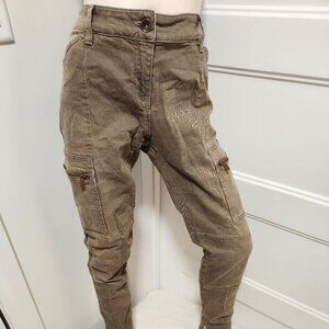 AJ Armani Jeans Slim Fit Cargo Denim – Size 31 x 37 – Brown Vintage Wash